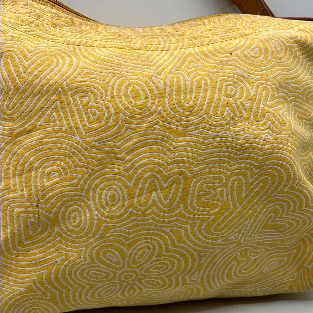 Dooney & Bourke Fabric Duck Hobo Butter Yellow White Shoulder Bag Pebbled Finish - Picture 8 of 13
